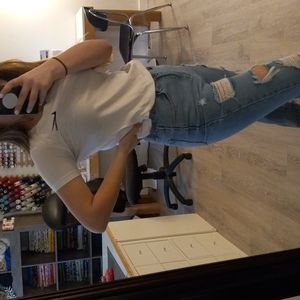 White softball Nike shirt size xs